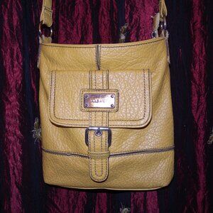Nine West Yellow Faux Leather Crossbody Purse
